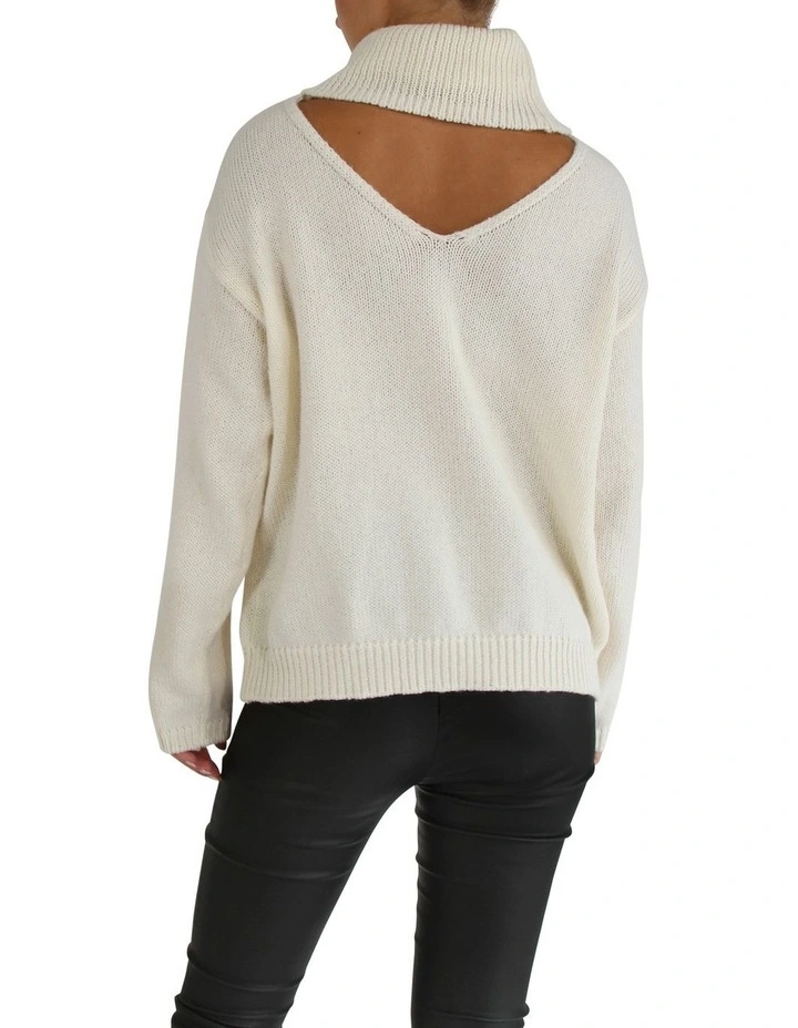 Right Here Waiting Open Back Knit in Cream image 2