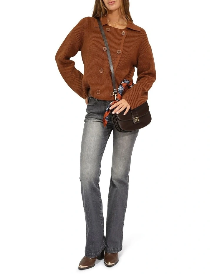 Make It With You Buttoned Cardi Jacket in Dark Vicuna image 5