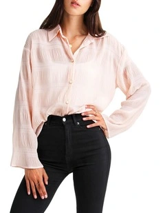 Yoko Shirred Chiffon Blouse