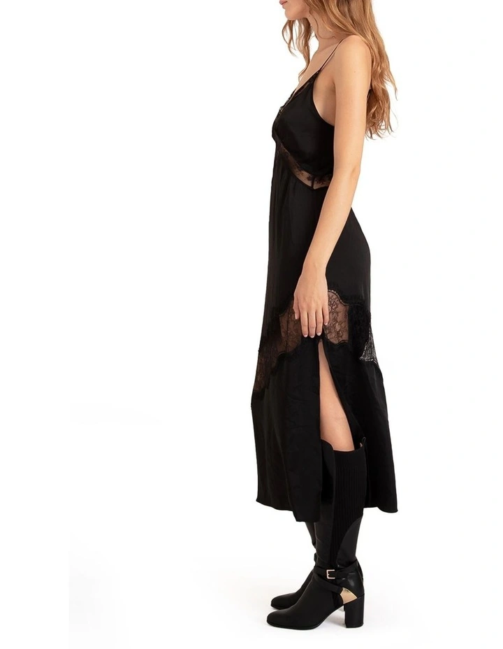 Heavenly Bodies Lace Slip Dress in Black image 2