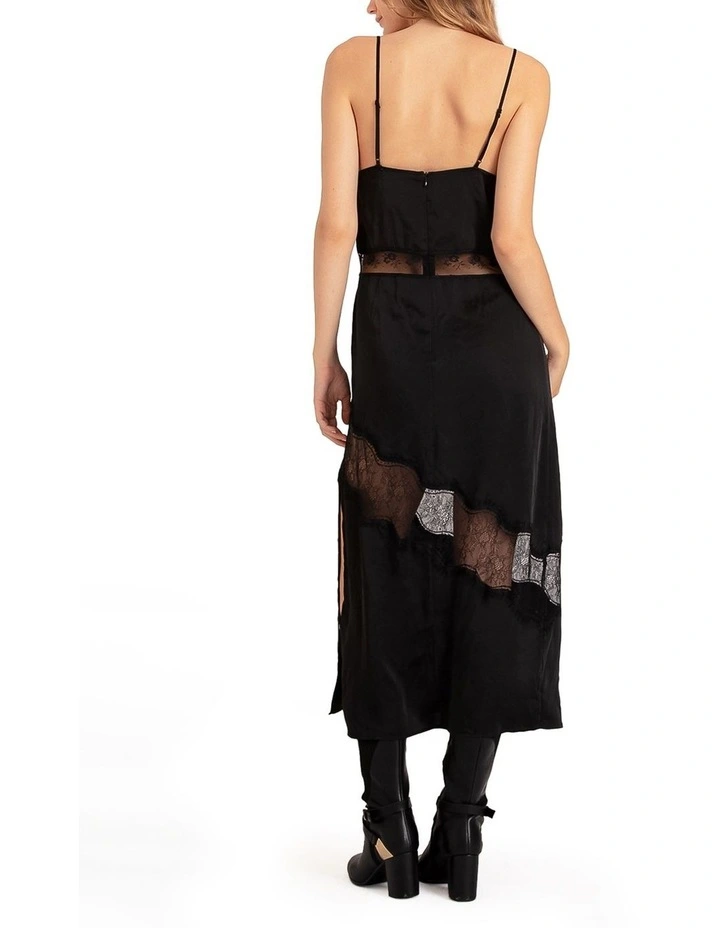 Heavenly Bodies Lace Slip Dress in Black image 3