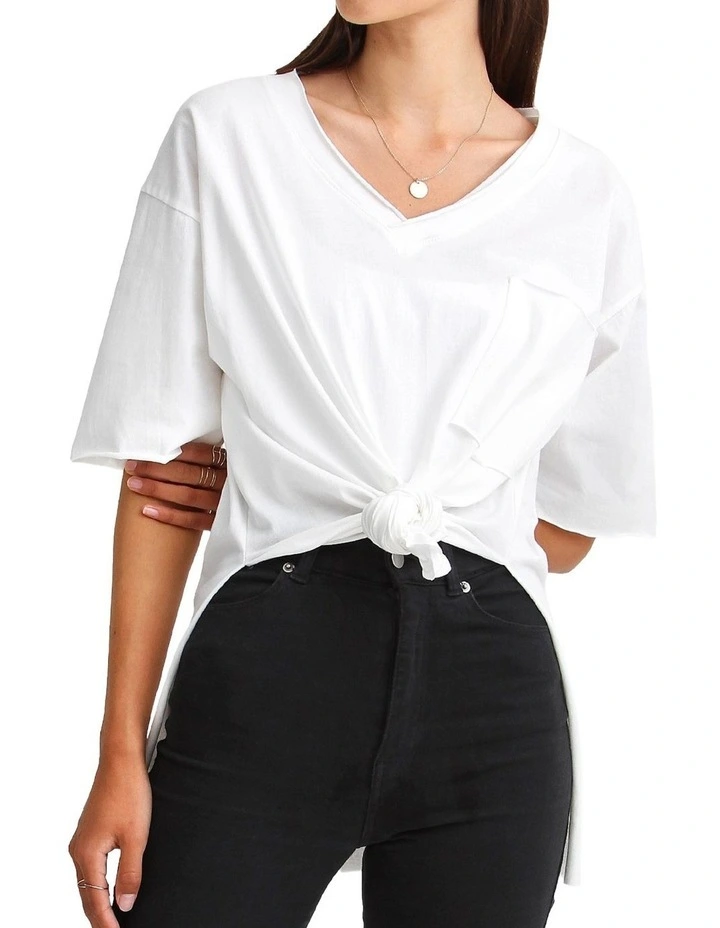 Brave Soul Oversized T-Shirt in White image 2