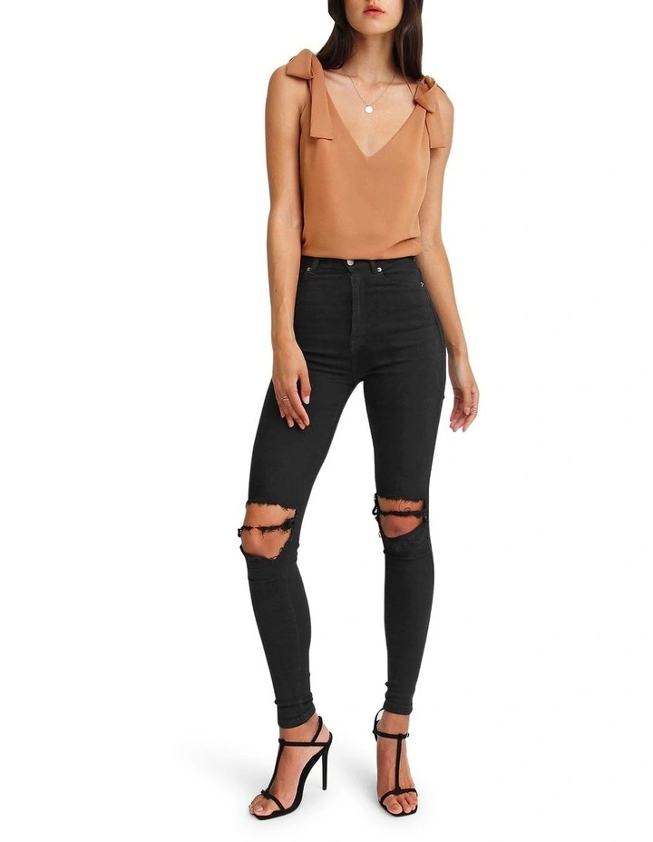 Feel For You V-Neck Top in Camel image 5