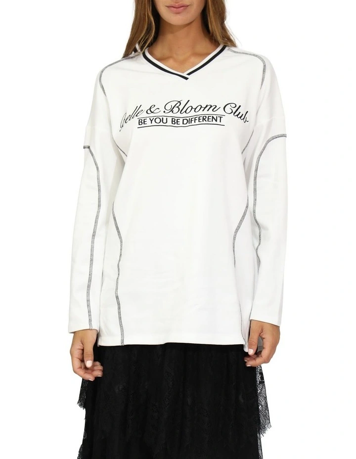 Cool Shot Oversized T-Shirt in White image 2