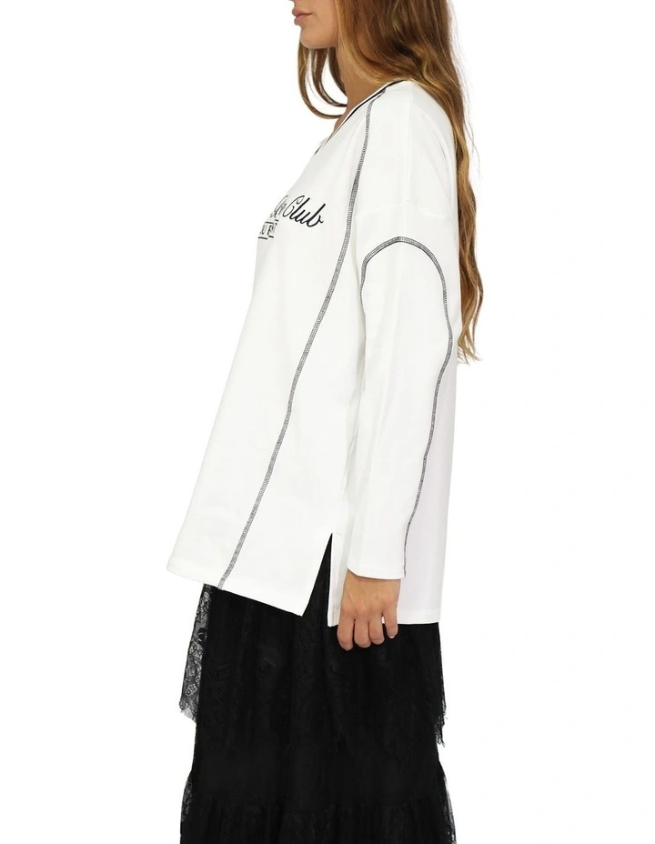 Cool Shot Oversized T-Shirt in White image 3