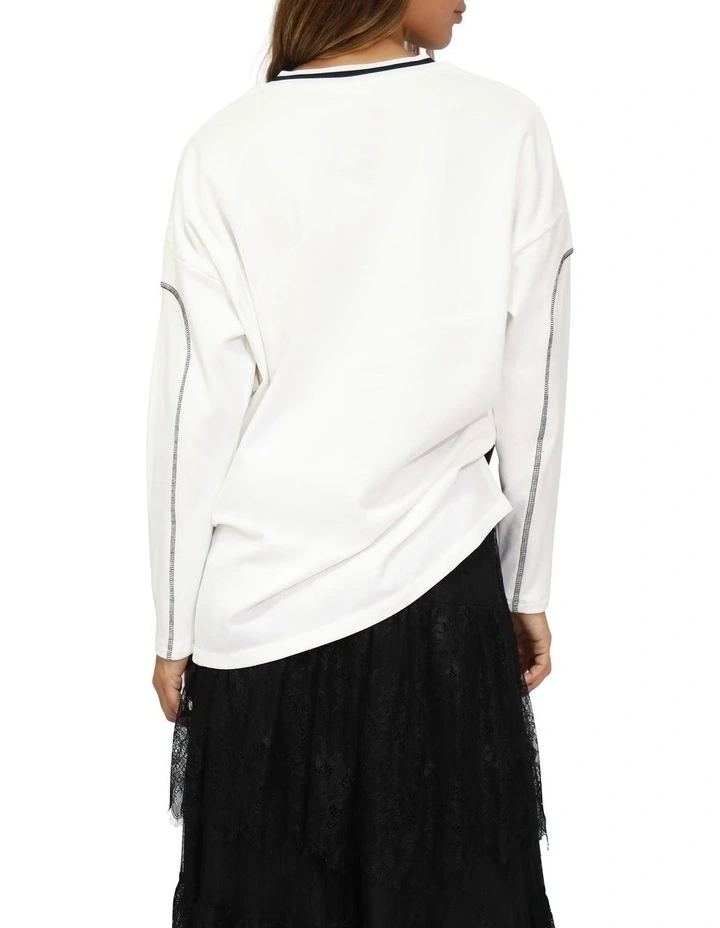 Cool Shot Oversized T-Shirt in White image 4