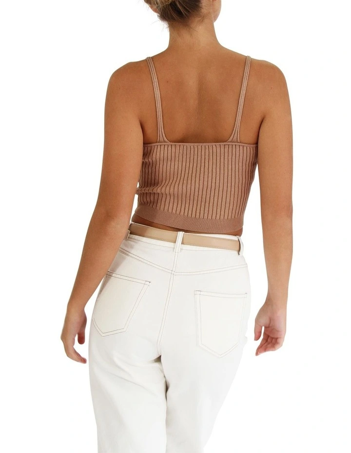 All I Need Knit Crop in Oat image 2