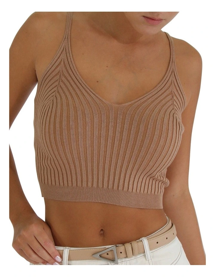 All I Need Knit Crop in Oat image 4