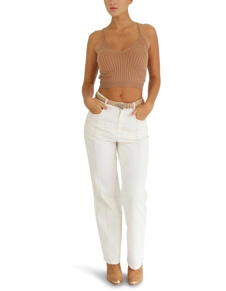 All I Need Knit Crop in Oat image 5