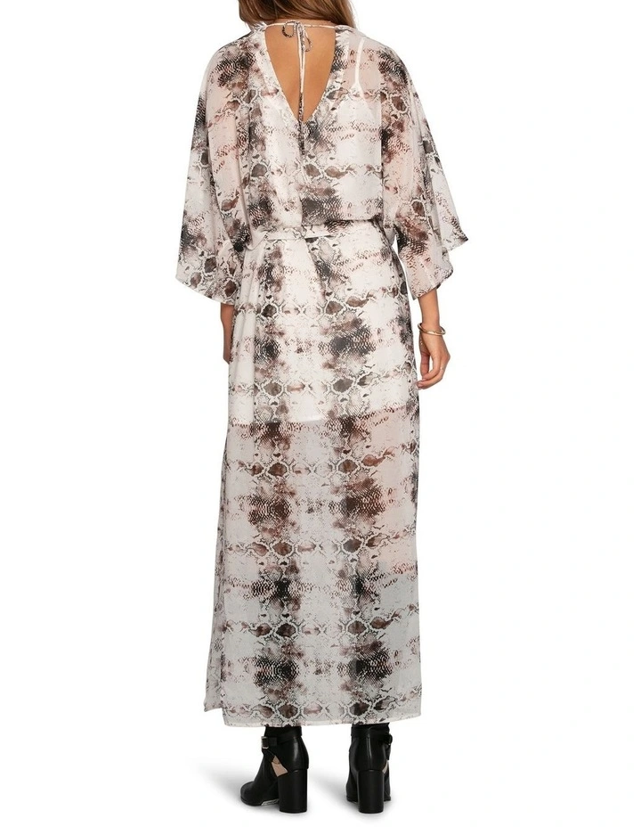 Heart On Fire Snake Print Kaftan in Chocolate image 3