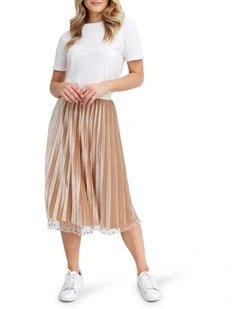 Mixed Feeling Reversible Skirt in Beige