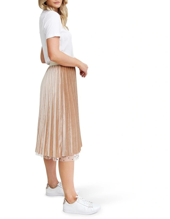 Mixed Feeling Reversible Skirt in Beige image 3