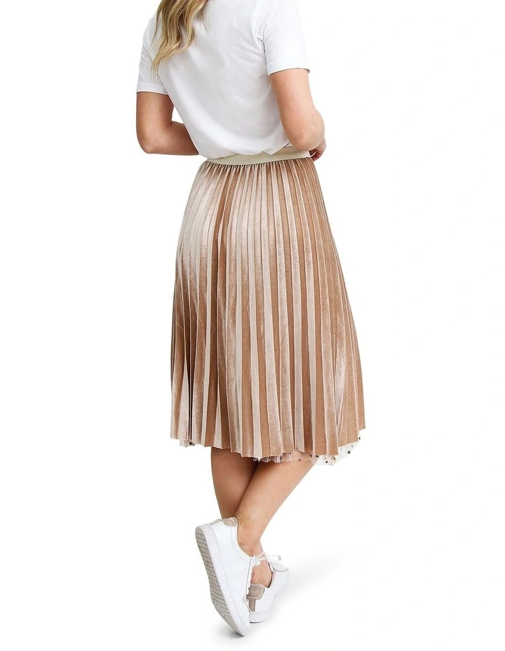 Mixed Feeling Reversible Skirt in Beige image 4