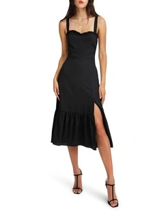 Summer Storm Midi Dress in Black