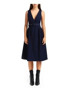 Miss Independence Midi Dress in Navy