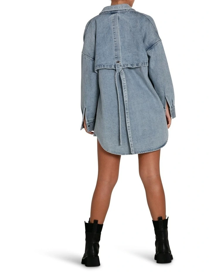 Into Him Oversized Denim Shirt in Stonewash image 3