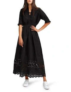 All Eyes On Me Midi Dress in Black