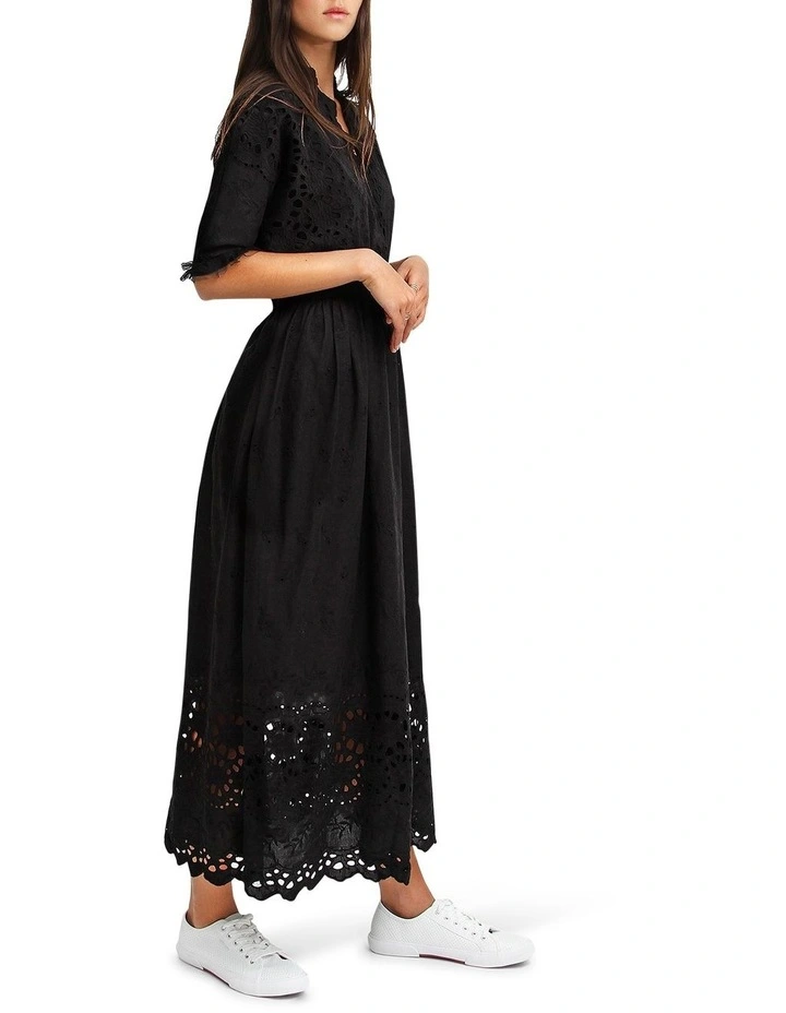 All Eyes On Me Midi Dress in Black image 2
