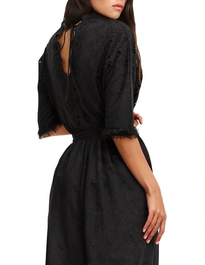 All Eyes On Me Midi Dress in Black image 4