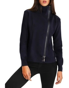 Brother's Zip Front Jumper in Navy