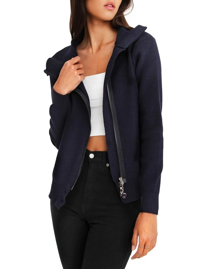Brother's Zip Front Jumper in Navy image 2