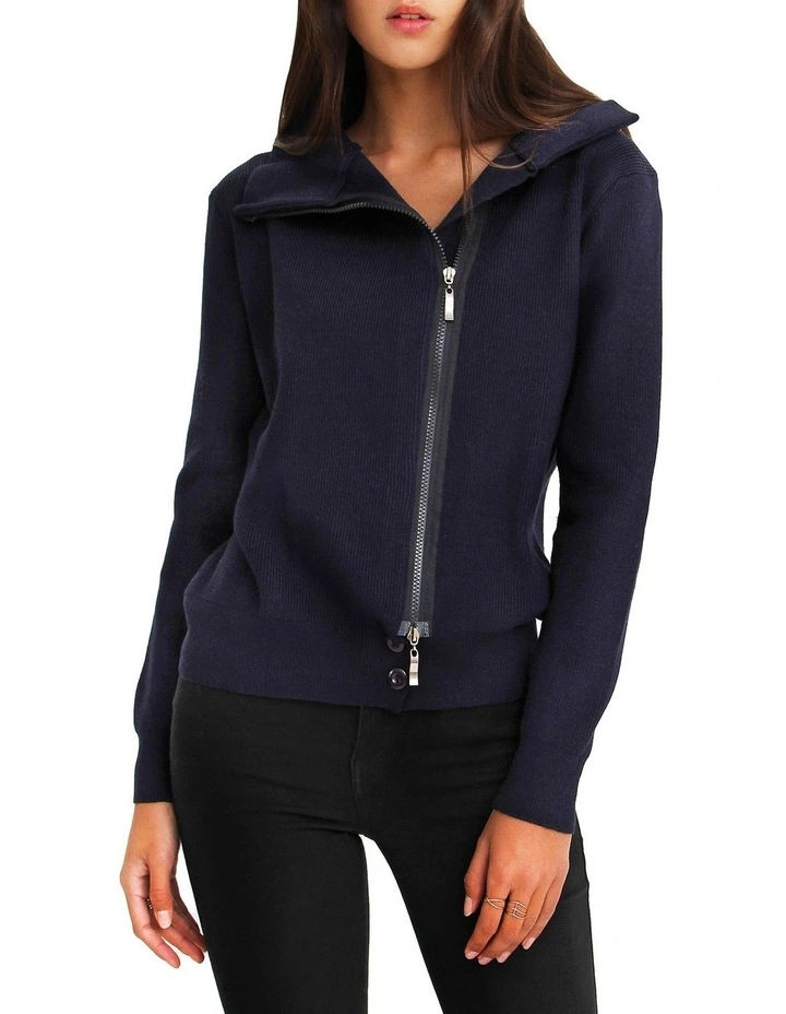 Brother's Zip Front Jumper in Navy image 5