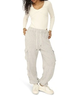 Perfect Match Cargo Trackpants in Grey Marle