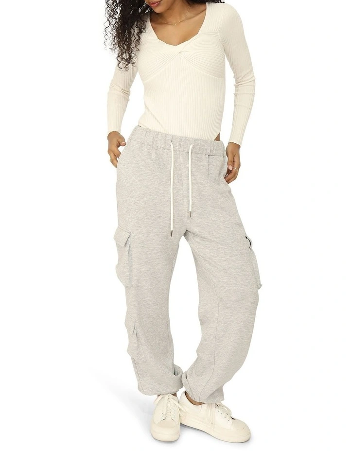 Perfect Match Cargo Trackpants in Grey Marle image 1