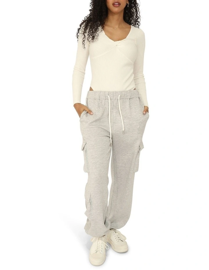 Perfect Match Cargo Trackpants in Grey Marle image 2