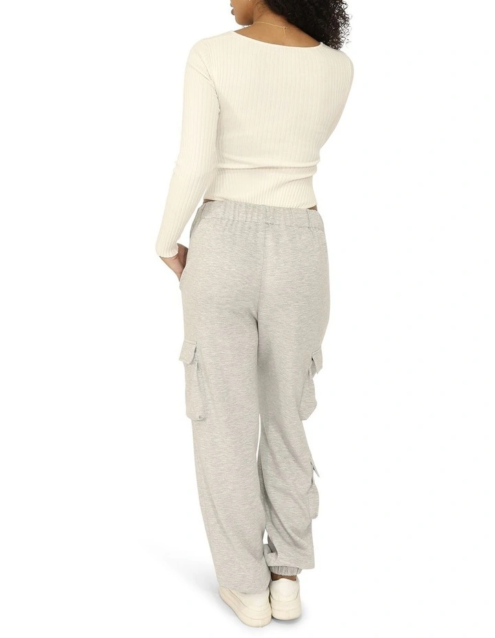 Perfect Match Cargo Trackpants in Grey Marle image 5