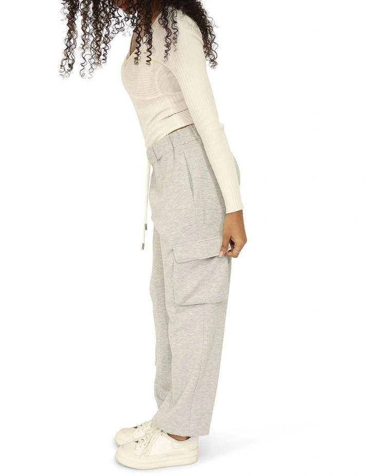 Perfect Match Cargo Trackpants in Grey Marle image 7