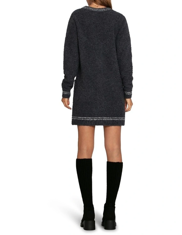 Cute In This Mini Cardigan Dress in Charcoal image 4