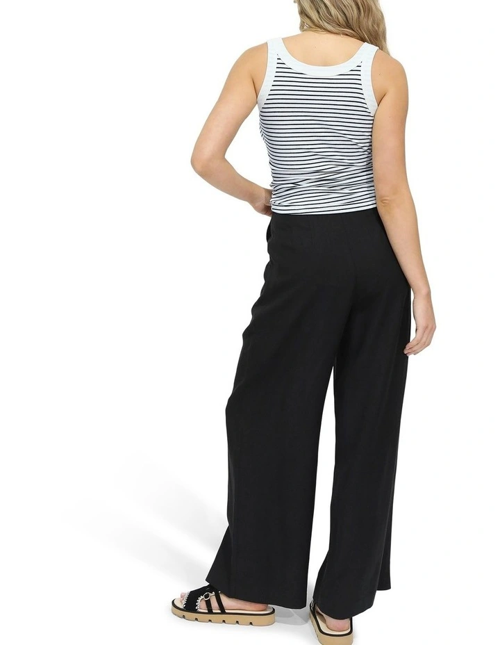 Last Time Ribbed Tank Top in White/Black image 4