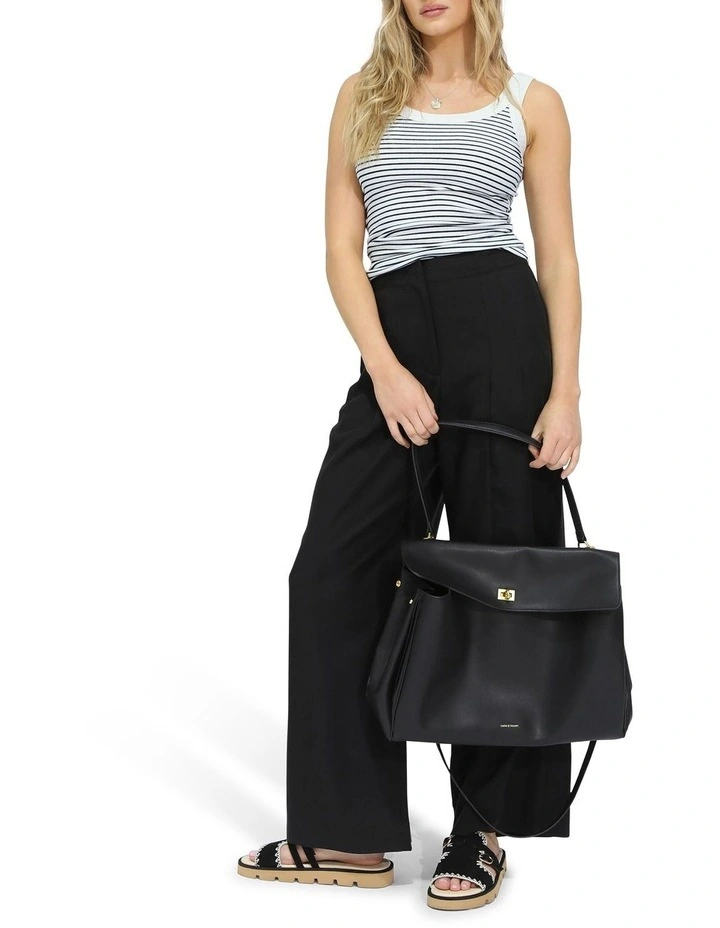 Last Time Ribbed Tank Top in White/Black image 5