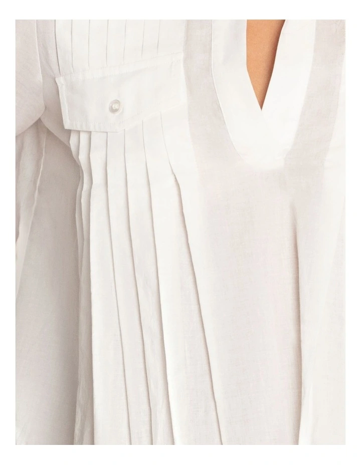 Catch Feelings Pintuck Shirt in White image 7