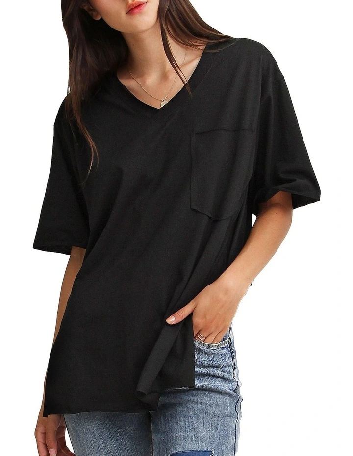 Brave Soul Oversized T-Shirt in Black image 1