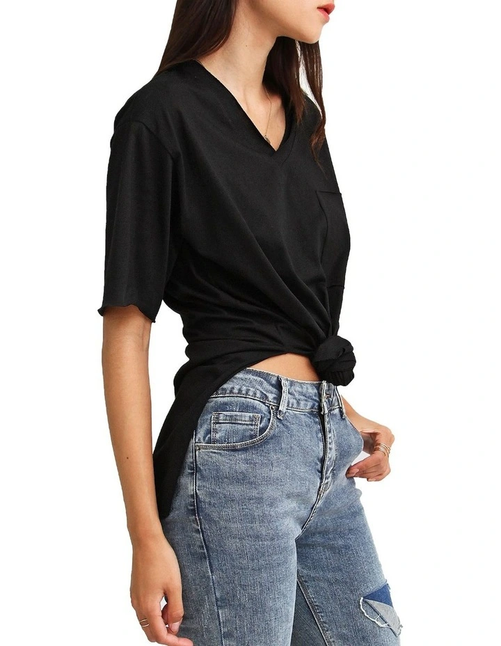 Brave Soul Oversized T-Shirt in Black image 3