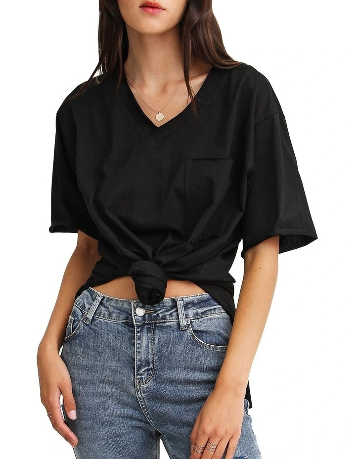 Brave Soul Oversized T-Shirt in Black image 4