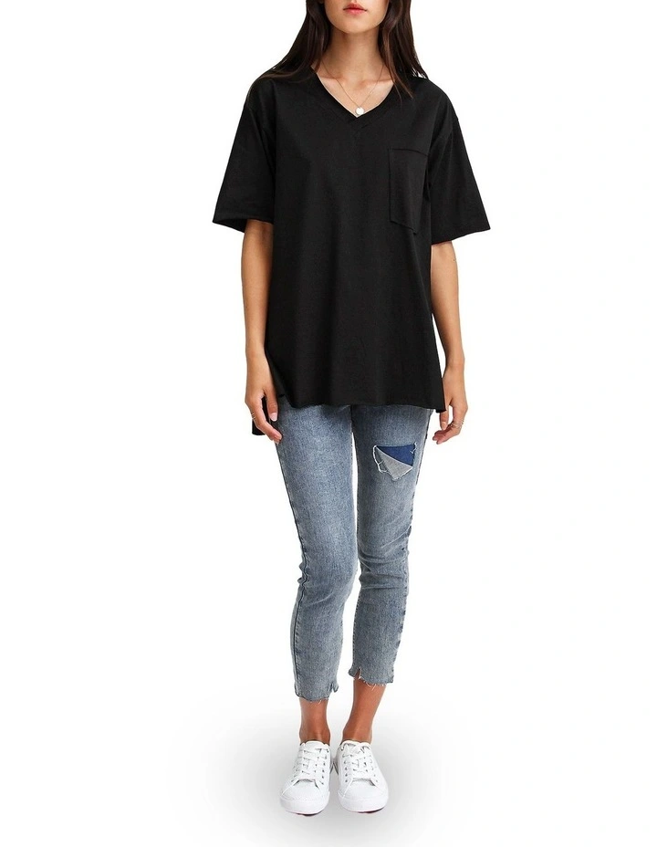 Brave Soul Oversized T-Shirt in Black image 5