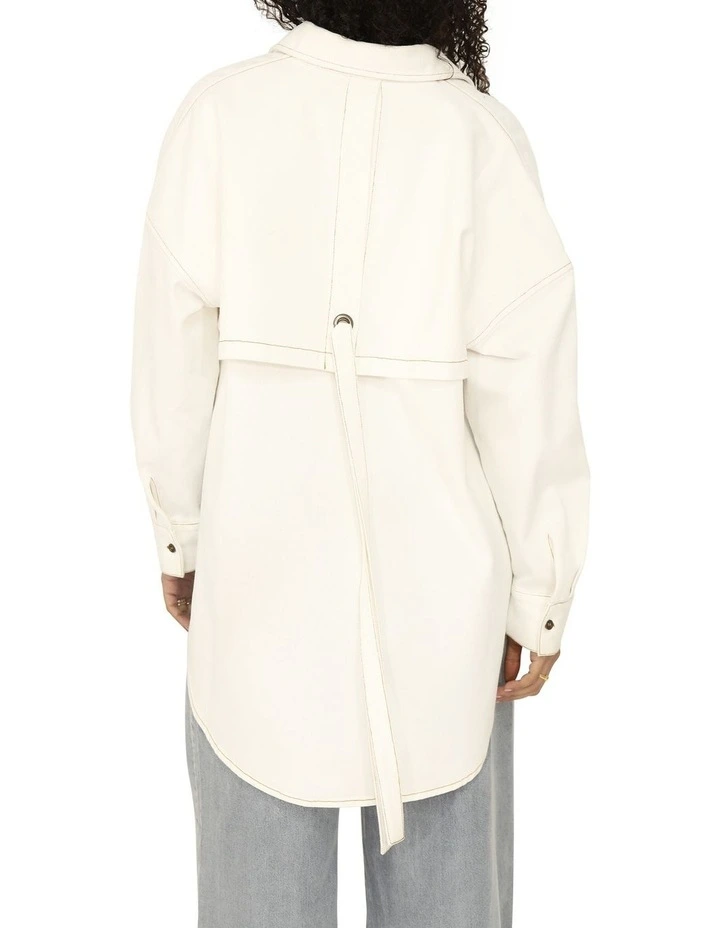 Into Him Oversized Denim Shirt in Off White image 2