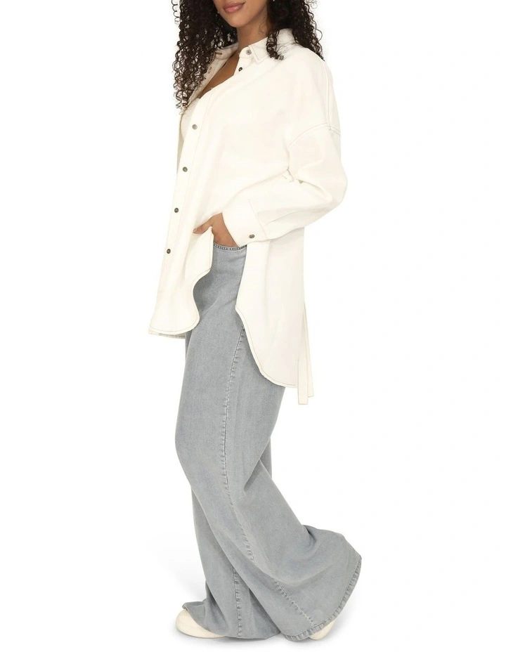Into Him Oversized Denim Shirt in Off White image 4