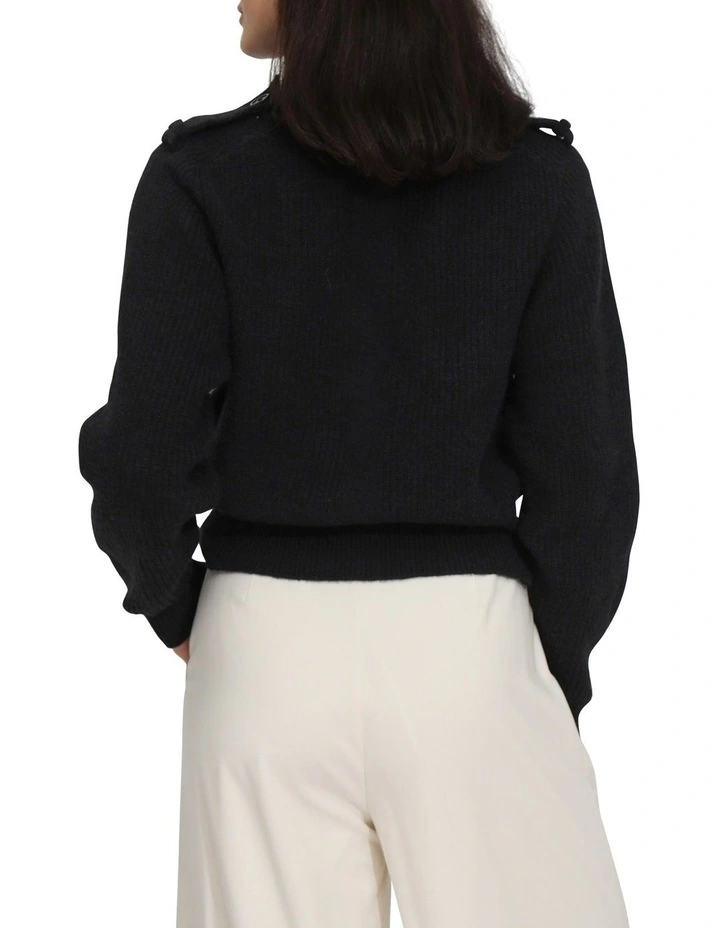 Lost & Found Knitted Sweater in Black image 3