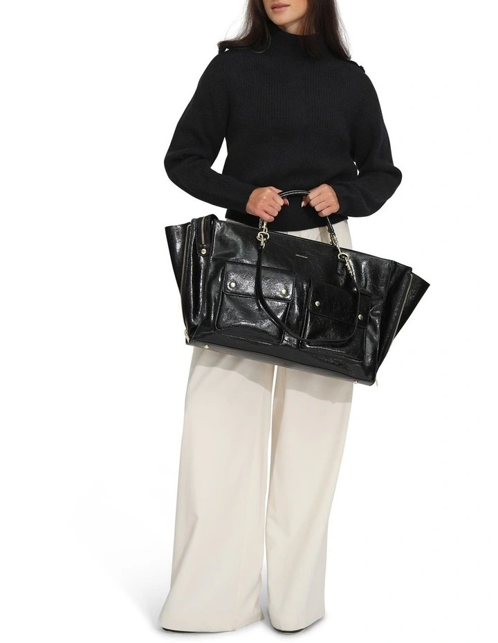 Lost & Found Knitted Sweater in Black image 5