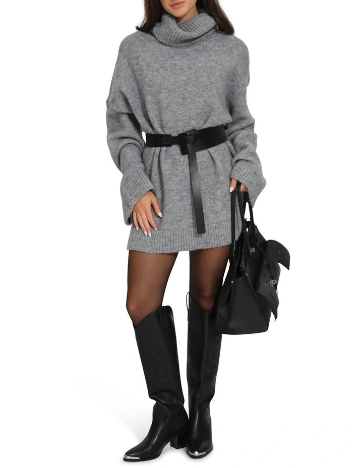 Cuddle Me Oversized Tunic Sweater in Grey image 5