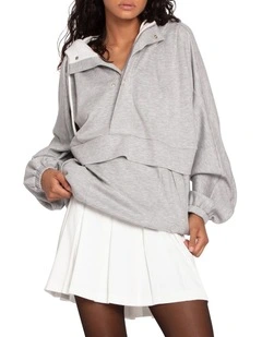 Best Of Me Panelled Hoodie in Grey Marle