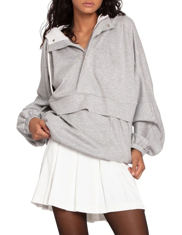 Best Of Me Panelled Hoodie in Grey Marle image 1