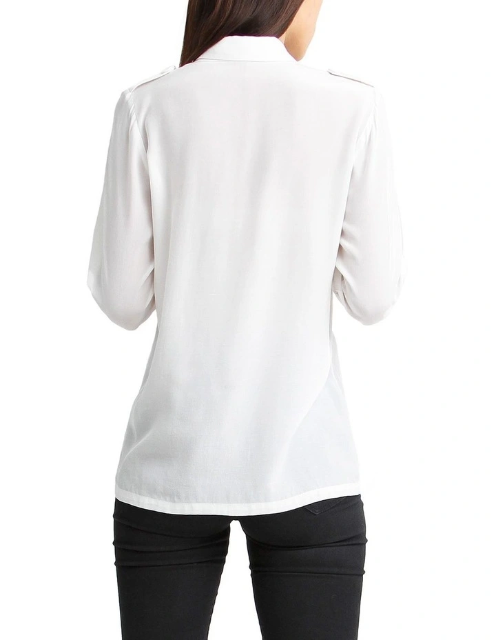 Eclipse Rolled Sleeve Blouse in Cream image 3