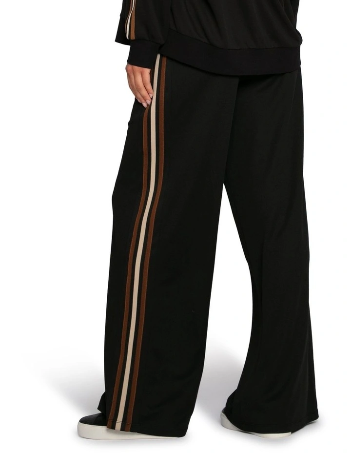 Beach Front Striped Wide Leg Pants in Black image 2