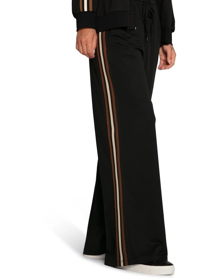 Beach Front Striped Wide Leg Pants in Black image 3