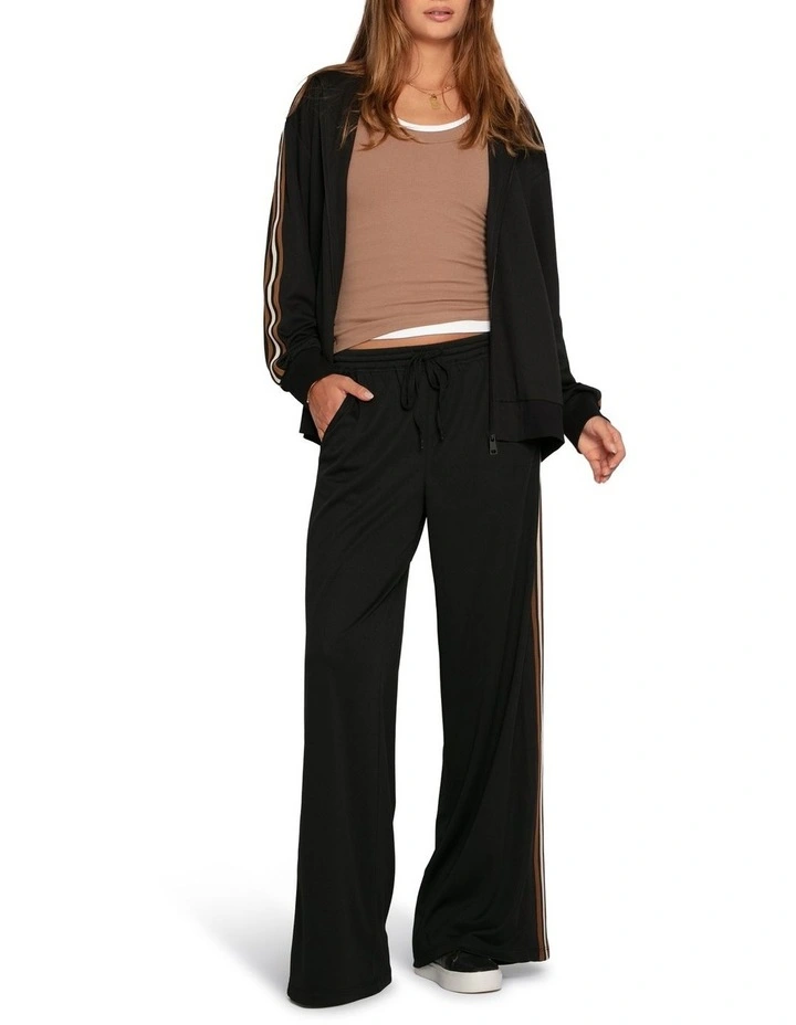 Beach Front Striped Wide Leg Pants in Black image 4